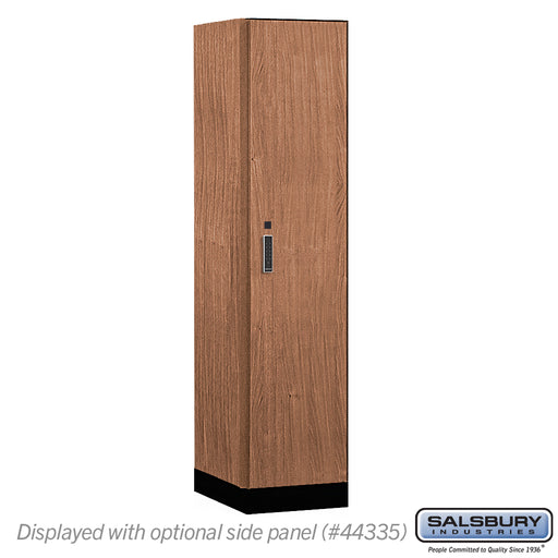 Salsbury 18" Wide Premier Wood Locker - Single Tier - 1 Wide - 6 Feet High - 21" Deep - Red Oak - Electronic Locks - Sweatfully