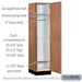 Salsbury 18" Wide Premier Wood Locker - Single Tier - 1 Wide - 6 Feet High - 21" Deep - Red Oak - Resettable Combination Locks - Sweatfully