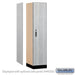 Salsbury 18" Wide Premier Wood Locker - Single Tier - 1 Wide - 6 Feet High - 21" Deep - Silver Teak - Electronic Locks - Sweatfully