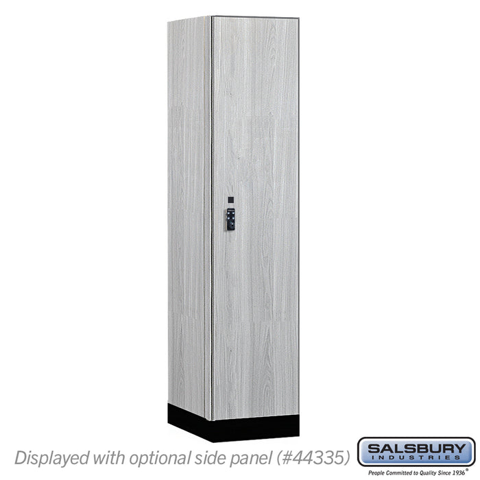Salsbury 18" Wide Premier Wood Locker - Single Tier - 1 Wide - 6 Feet High - 21" Deep - Silver Teak - Resettable Combination Locks - Sweatfully