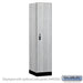 Salsbury 18" Wide Premier Wood Locker - Single Tier - 1 Wide - 6 Feet High - 21" Deep - Silver Teak - Resettable Combination Locks - Sweatfully
