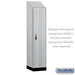 Salsbury 18" Wide Premier Wood Locker - Single Tier - 1 Wide - 6 Feet High - 21" Deep - Silver Teak - Resettable Combination Locks - Sweatfully