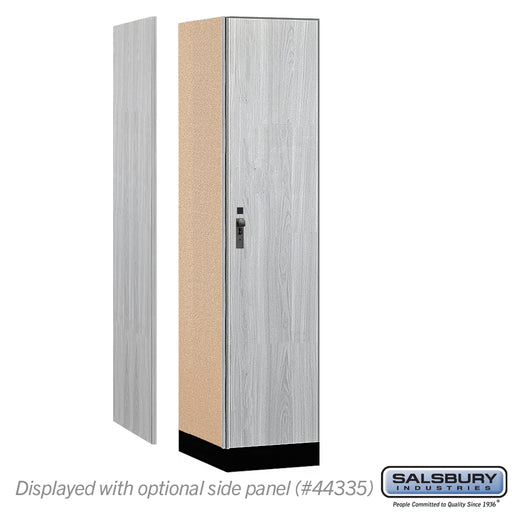 Salsbury 18" Wide Premier Wood Locker - Single Tier - 1 Wide - 6 Feet High - 21" Deep - Silver Teak - Hasps - Sweatfully