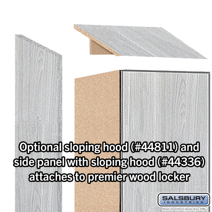 Salsbury 18" Wide Premier Wood Locker - Single Tier - 1 Wide - 6 Feet High - 21" Deep - Silver Teak - Hasps - Sweatfully