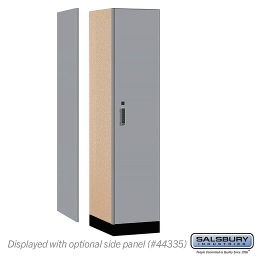 Salsbury 18" Wide Premier Wood Locker - Single Tier - 1 Wide - 6 Feet High - 21" Deep - Winter Fog - Electronic Locks - Sweatfully