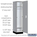 Salsbury 18" Wide Premier Wood Locker - Single Tier - 1 Wide - 6 Feet High - 21" Deep - Winter Fog - Electronic Locks - Sweatfully
