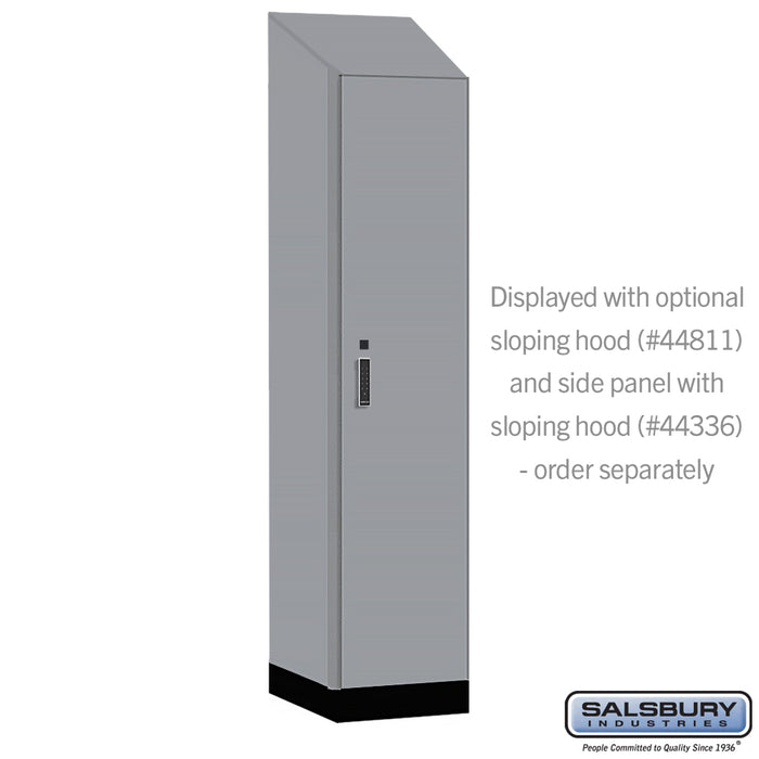 Salsbury 18" Wide Premier Wood Locker - Single Tier - 1 Wide - 6 Feet High - 21" Deep - Winter Fog - Electronic Locks - Sweatfully