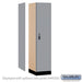 Salsbury 18" Wide Premier Wood Locker - Single Tier - 1 Wide - 6 Feet High - 21" Deep - Winter Fog - Resettable Combination Locks - Sweatfully