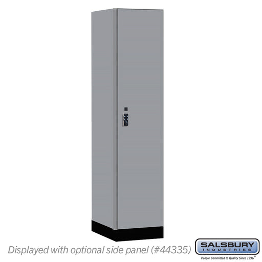 Salsbury 18" Wide Premier Wood Locker - Single Tier - 1 Wide - 6 Feet High - 21" Deep - Winter Fog - Resettable Combination Locks - Sweatfully