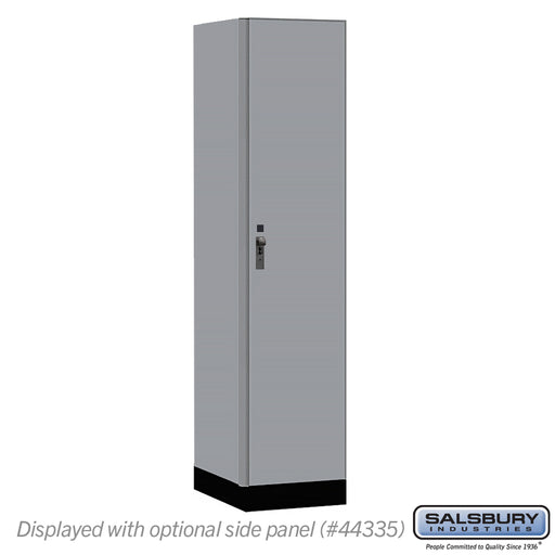 Salsbury 18" Wide Premier Wood Locker - Single Tier - 1 Wide - 6 Feet High - 21" Deep - Winter Fog - Hasps - Sweatfully