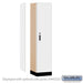 Salsbury 18" Wide Premier Wood Locker - Single Tier - 1 Wide - 6 Feet High - 18" Deep - Winter Fog - Electronic Locks - Sweatfully