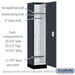 Salsbury 18" Wide Premier Wood Locker - Single Tier - 1 Wide - 6 Feet High - 18" Deep - Carbon Mesh - Electronic Locks - Sweatfully