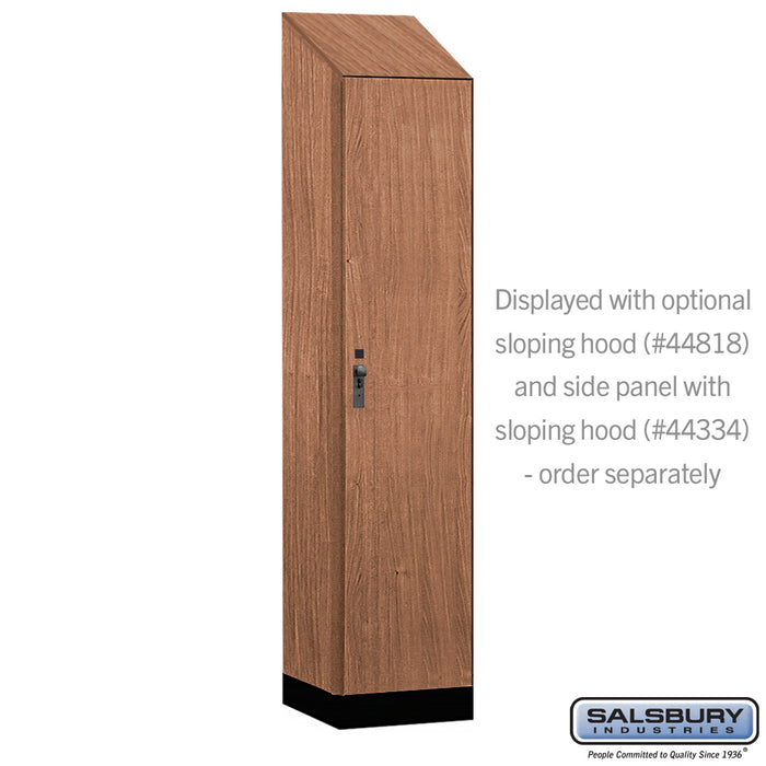 Salsbury 18" Wide Premier Wood Locker - Single Tier - 1 Wide - 6 Feet High - 18" Deep - Red Oak - Hasps - Sweatfully