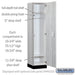 Salsbury 18" Wide Premier Wood Locker - Single Tier - 1 Wide - 6 Feet High - 18" Deep - Silver Teak - Electronic Locks - Sweatfully
