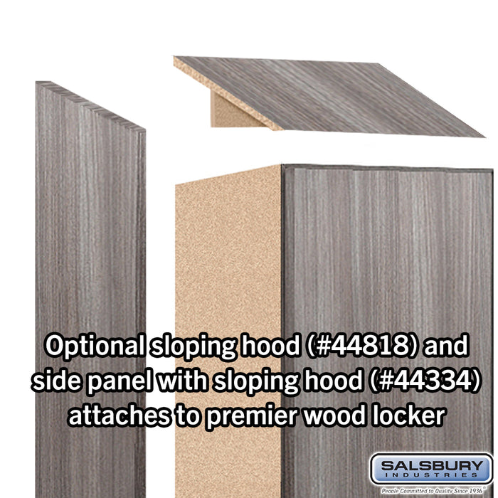 Salsbury 18" Wide Premier Wood Locker - Single Tier - 1 Wide - 6 Feet High - 18" Deep - Skyline Walnut - Electronic Locks - Sweatfully