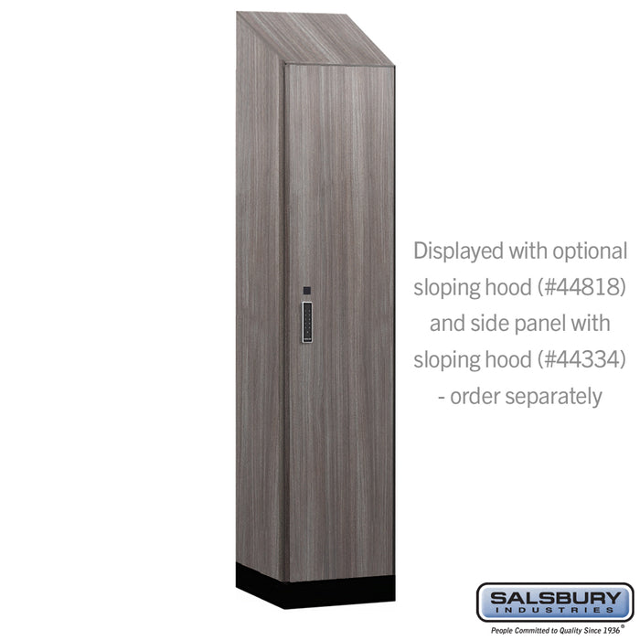 Salsbury 18" Wide Premier Wood Locker - Single Tier - 1 Wide - 6 Feet High - 18" Deep - Skyline Walnut - Electronic Locks - Sweatfully