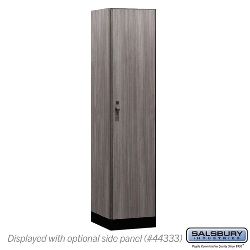 Salsbury 18" Wide Premier Wood Locker - Single Tier - 1 Wide - 6 Feet High - 18" Deep - Skyline Walnut - Hasps - Sweatfully