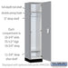 Salsbury 18" Wide Premier Wood Locker - Single Tier - 1 Wide - 6 Feet High - 18" Deep - Winter Fog - Electronic Locks - Sweatfully