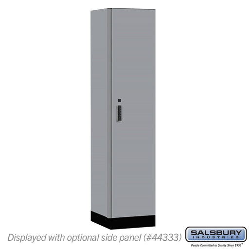 Salsbury 18" Wide Premier Wood Locker - Single Tier - 1 Wide - 6 Feet High - 18" Deep - Winter Fog - Electronic Locks - Sweatfully