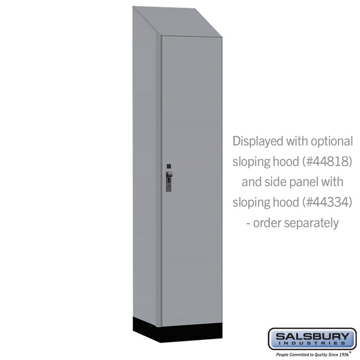 Salsbury 18" Wide Premier Wood Locker - Single Tier - 1 Wide - 6 Feet High - 18" Deep - Winter Fog - Hasps - Sweatfully