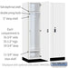 Salsbury 18" Wide Premier Wood Locker - Single Tier - 3 Wide - 6 Feet High - 21" Deep - Arctic White - Resettable Combination Locks - Sweatfully