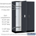 Salsbury 18" Wide Premier Wood Locker - Single Tier - 3 Wide - 6 Feet High - 21" Deep - Carbon Mesh - Electronic Locks - Sweatfully