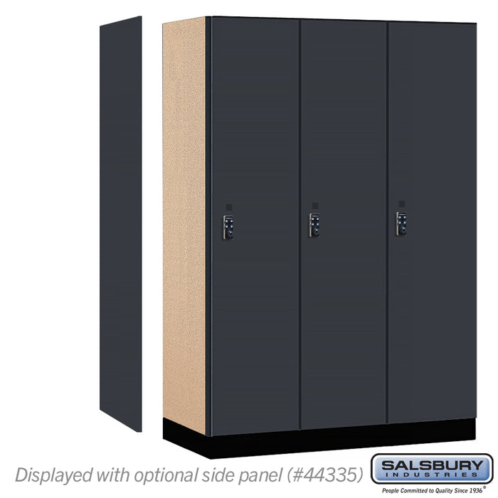 Salsbury 18" Wide Premier Wood Locker - Single Tier - 3 Wide - 6 Feet High - 21" Deep - Carbon Mesh - Resettable Combination Locks - Sweatfully