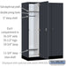 Salsbury 18" Wide Premier Wood Locker - Single Tier - 3 Wide - 6 Feet High - 21" Deep - Carbon Mesh - Resettable Combination Locks - Sweatfully