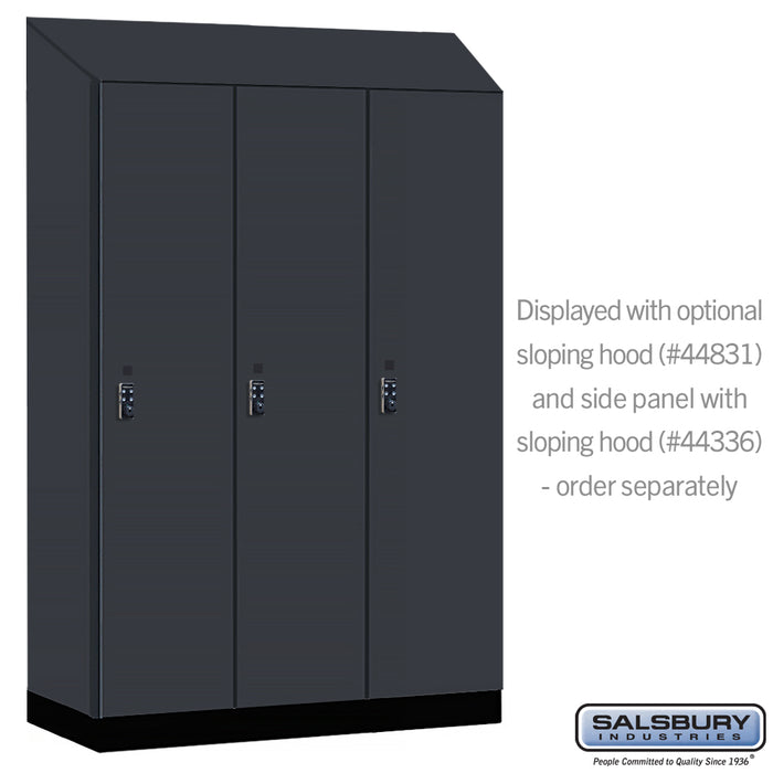 Salsbury 18" Wide Premier Wood Locker - Single Tier - 3 Wide - 6 Feet High - 21" Deep - Carbon Mesh - Resettable Combination Locks - Sweatfully