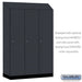 Salsbury 18" Wide Premier Wood Locker - Single Tier - 3 Wide - 6 Feet High - 21" Deep - Carbon Mesh - Resettable Combination Locks - Sweatfully