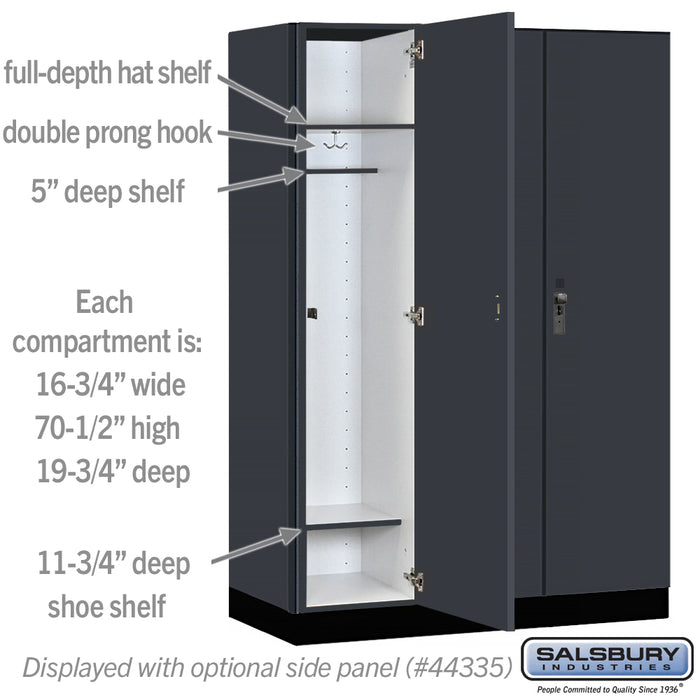 Salsbury 18" Wide Premier Wood Locker - Single Tier - 3 Wide - 6 Feet High - 21" Deep - Carbon Mesh - Hasps - Sweatfully