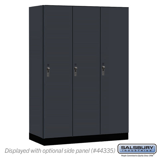 Salsbury 18" Wide Premier Wood Locker - Single Tier - 3 Wide - 6 Feet High - 21" Deep - Carbon Mesh - Hasps - Sweatfully