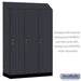 Salsbury 18" Wide Premier Wood Locker - Single Tier - 3 Wide - 6 Feet High - 21" Deep - Carbon Mesh - Hasps - Sweatfully