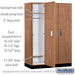 Salsbury 18" Wide Premier Wood Locker - Single Tier - 3 Wide - 6 Feet High - 21" Deep - Red Oak - Electronic Locks - Sweatfully
