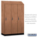 Salsbury 18" Wide Premier Wood Locker - Single Tier - 3 Wide - 6 Feet High - 21" Deep - Red Oak - Electronic Locks - Sweatfully