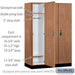 Salsbury 18" Wide Premier Wood Locker - Single Tier - 3 Wide - 6 Feet High - 21" Deep - Red Oak - Resettable Combination Locks - Sweatfully