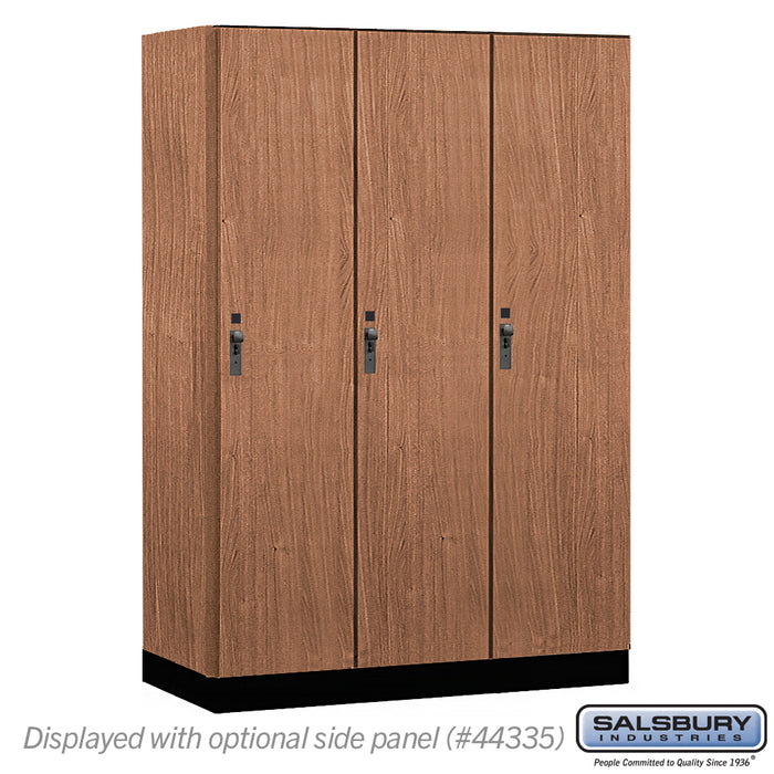 Salsbury 18" Wide Premier Wood Locker - Single Tier - 3 Wide - 6 Feet High - 21" Deep - Red Oak - Hasps - Sweatfully
