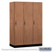 Salsbury 18" Wide Premier Wood Locker - Single Tier - 3 Wide - 6 Feet High - 21" Deep - Red Oak - Hasps - Sweatfully