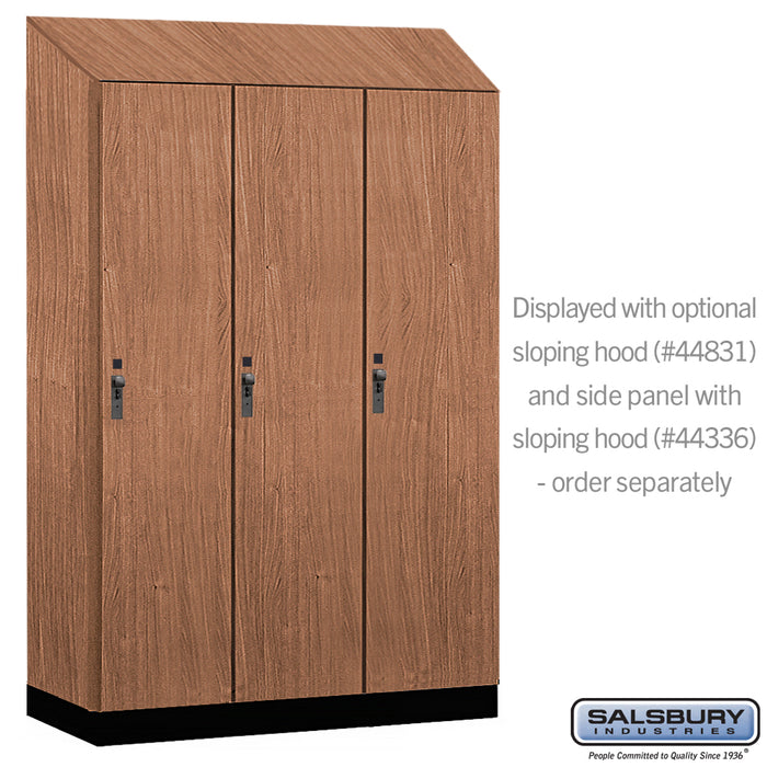Salsbury 18" Wide Premier Wood Locker - Single Tier - 3 Wide - 6 Feet High - 21" Deep - Red Oak - Hasps - Sweatfully