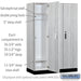 Salsbury 18" Wide Premier Wood Locker - Single Tier - 3 Wide - 6 Feet High - 21" Deep - Silver Teak - Electronic Locks - Sweatfully