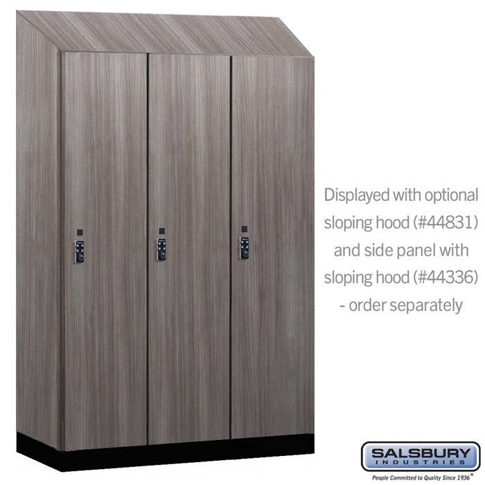 Salsbury 18" Wide Premier Wood Locker - Single Tier - 3 Wide - 6 Feet High - 21" Deep - Skyline Walnut - Resettable Combination Locks - Sweatfully