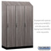 Salsbury 18" Wide Premier Wood Locker - Single Tier - 3 Wide - 6 Feet High - 21" Deep - Skyline Walnut - Hasps - Sweatfully