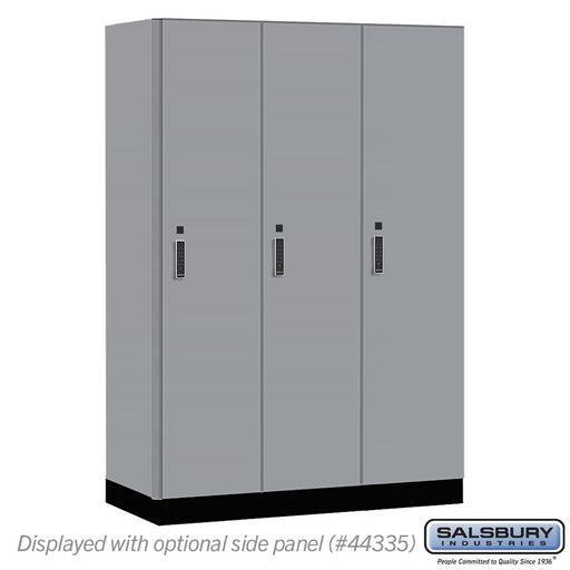 Salsbury 18" Wide Premier Wood Locker - Single Tier - 3 Wide - 6 Feet High - 21" Deep - Winter Fog - Electronic Locks - Sweatfully