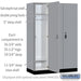 Salsbury 18" Wide Premier Wood Locker - Single Tier - 3 Wide - 6 Feet High - 21" Deep - Winter Fog - Resettable Combination Locks - Sweatfully