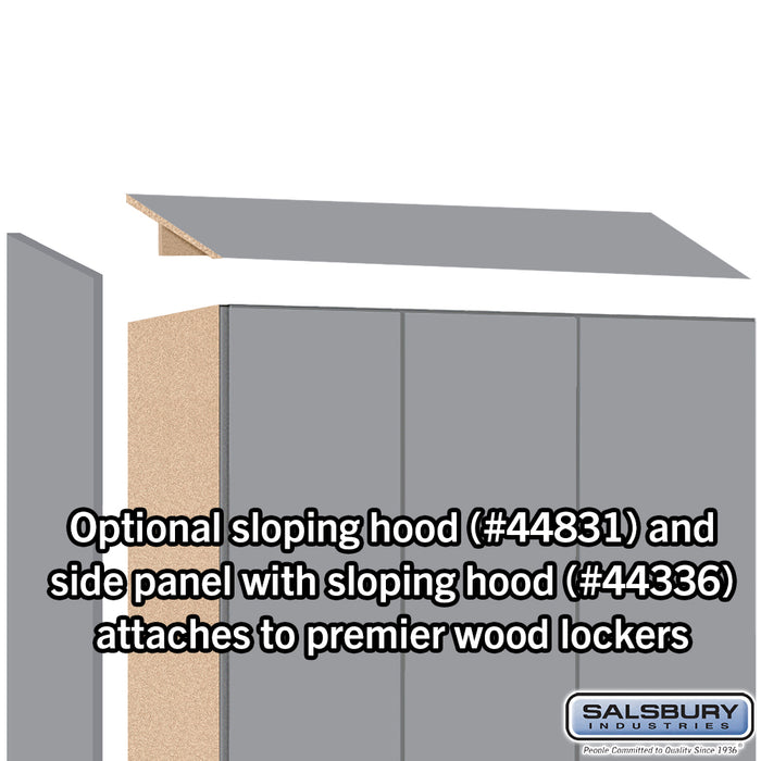 Salsbury 18" Wide Premier Wood Locker - Single Tier - 3 Wide - 6 Feet High - 21" Deep - Winter Fog - Resettable Combination Locks - Sweatfully