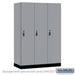 Salsbury 18" Wide Premier Wood Locker - Single Tier - 3 Wide - 6 Feet High - 21" Deep - Winter Fog - Resettable Combination Locks - Sweatfully