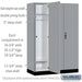 Salsbury 18" Wide Premier Wood Locker - Single Tier - 3 Wide - 6 Feet High - 21" Deep - Winter Fog - Hasps - Sweatfully