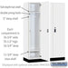 Salsbury 18" Wide Premier Wood Locker - Single Tier - 3 Wide - 6 Feet High - 18" Deep - Arctic White - Resettable Combination Locks - Sweatfully