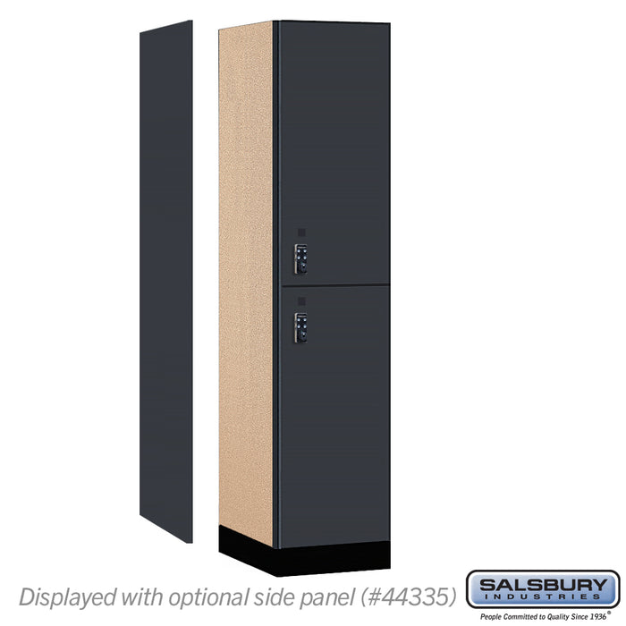 Salsbury 18" Wide Premier Wood Locker - Double Tier - 1 Wide - 6 Feet High - 21" Deep - Carbon Mesh - Resettable Combination Locks - Sweatfully