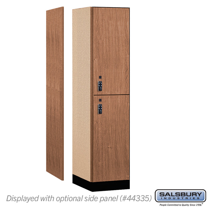 Salsbury 18" Wide Premier Wood Locker - Double Tier - 1 Wide - 6 Feet High - 21" Deep - Red Oak - Resettable Combination Locks - Sweatfully